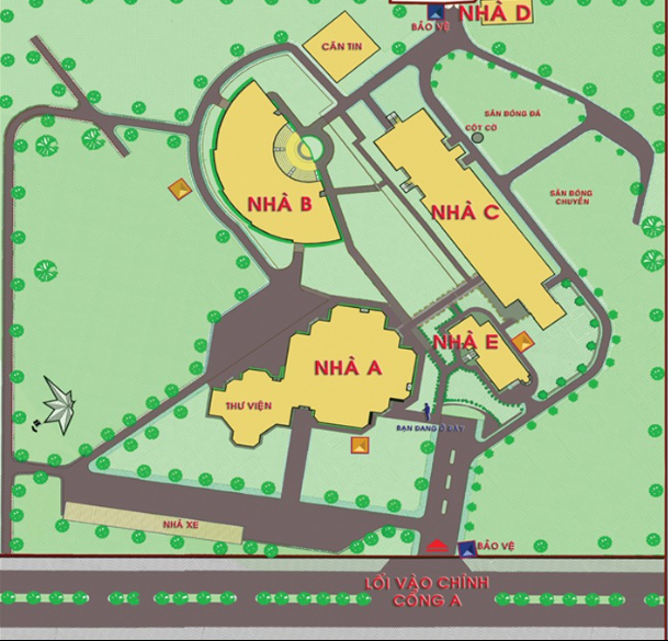 Sơ đồ khuôn viên Trường Đại học Công nghệ Thông tin